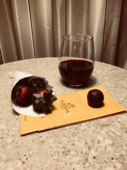 Staycation Highlight: Godiva Chocolate Strawberries and Bogle red wine
